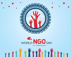 World NGO Day. 27th February. Template for background, banner, card, poster. vector illustration.