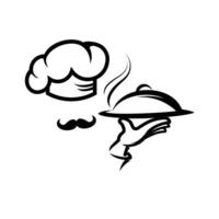Cocinando y cocinero logo diseño vector
