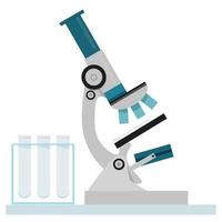 Blue and gray medical microscope vector