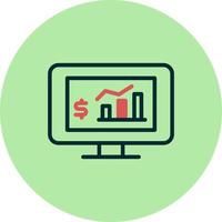 Cash Statistics Pc Vector Icon