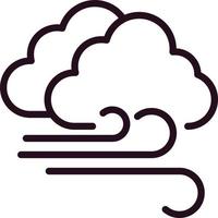 Cloudy Windy Vector Icon