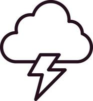 Cloud Lightning Vector Icon