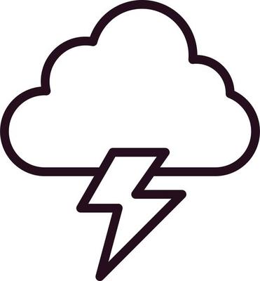 Cloud Lightning Vector Icon