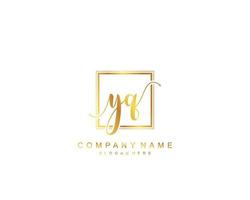 Initial YQ beauty monogram and elegant logo design, handwriting logo of initial signature, wedding, fashion, floral and botanical with creative template. vector