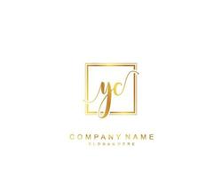 Initial YC beauty monogram and elegant logo design, handwriting logo of initial signature, wedding, fashion, floral and botanical with creative template. vector