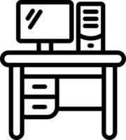 icono de vector de mesa de oficina