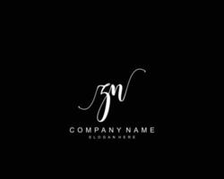 Initial ZN beauty monogram and elegant logo design, handwriting logo of initial signature, wedding, fashion, floral and botanical with creative template. vector