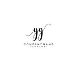 Initial YG beauty monogram and elegant logo design, handwriting logo of initial signature, wedding, fashion, floral and botanical with creative template. vector