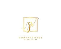 Initial ZR beauty monogram and elegant logo design, handwriting logo of initial signature, wedding, fashion, floral and botanical with creative template. vector