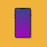 Smartphone mockup with gradient screen color for app display, presentation, information graphics and other. Vector illustration.