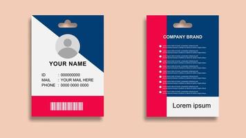 Employee ID card template design. Vector illustration. EPS 10.