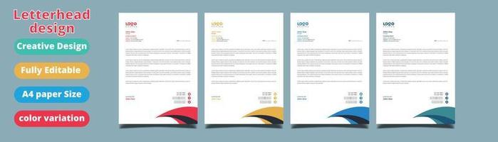 Corporate business style letterhead design vector