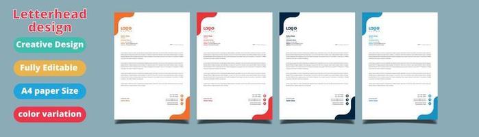 Corporate business style letterhead design vector