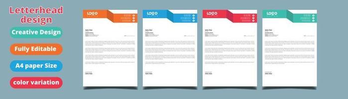 corporate modern letterhead design template with yellow, blue, green, and red colors. creative modern letterhead design template for your project. Business letterhead design. vector