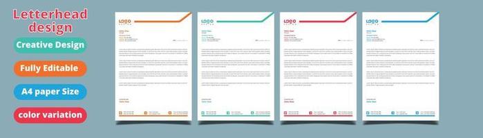 corporate modern letterhead design template with yellow, blue, green and red colors. creative modern letterhead design template for your project. letterhead, letterhead, Business letterhead design. vector