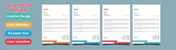 corporate modern letterhead design template with yellow, blue, green and red colors. creative modern letterhead design template for your project. letterhead, letterhead, Business letterhead design. vector