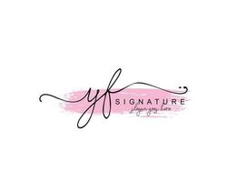 monograma de belleza yf inicial y diseño de logotipo elegante, logotipo de escritura a mano de firma inicial, boda, moda, floral y botánica con plantilla creativa. vector