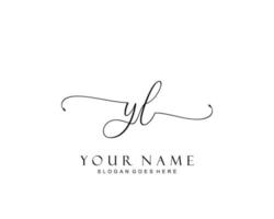 Initial YL beauty monogram and elegant logo design, handwriting logo of initial signature, wedding, fashion, floral and botanical with creative template. vector