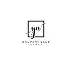 Initial YA beauty monogram and elegant logo design, handwriting logo of initial signature, wedding, fashion, floral and botanical with creative template. vector