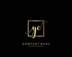 Initial YE beauty monogram and elegant logo design, handwriting logo of initial signature, wedding, fashion, floral and botanical with creative template. vector