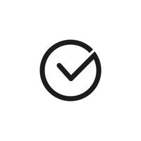 check mark circle line icon vector design template