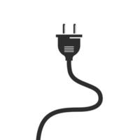 eléctrico cable negro icono vector