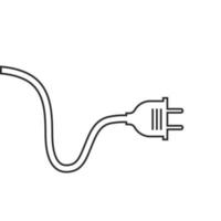 electric cord black line  icon vector