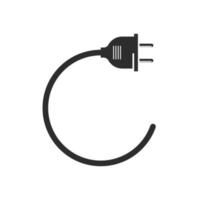 eléctrico cable negro icono vector