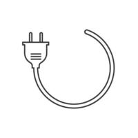 electric cord black line  icon vector