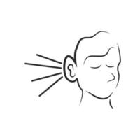 ear is listening to sound icon vector concept design template