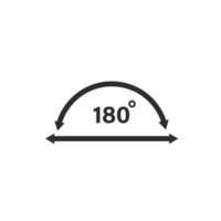 180 degrees rotation angle icon vector concept design template