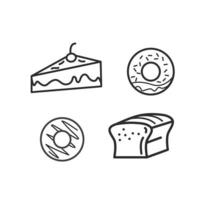 cake,donuts,and bread line icon vector element concept design template