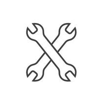 wrench crossed line icon vector element design template