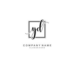 Initial YD beauty monogram and elegant logo design, handwriting logo of initial signature, wedding, fashion, floral and botanical with creative template. vector