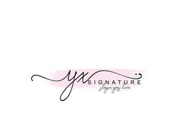 Initial YX beauty monogram and elegant logo design, handwriting logo of initial signature, wedding, fashion, floral and botanical with creative template. vector