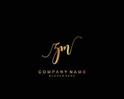Initial ZM beauty monogram and elegant logo design, handwriting logo of initial signature, wedding, fashion, floral and botanical with creative template. vector