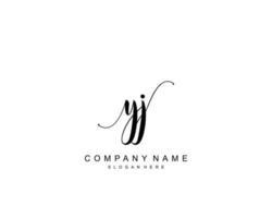 Initial YJ beauty monogram and elegant logo design, handwriting logo of initial signature, wedding, fashion, floral and botanical with creative template. vector