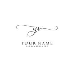 Initial YV beauty monogram and elegant logo design, handwriting logo of initial signature, wedding, fashion, floral and botanical with creative template. vector