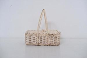 beautiful wicker basket as a background photo