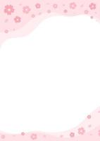 Japanese cherry blossom abstract border template on white background vector