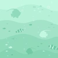 Underwater scene with fishes backdrop wallpaper. Marine life vector design template. Backgrounds with copy space for text for banners, social media stories