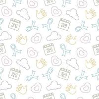 World Down Syndrome Day Seamless Pattern Design in Template Hand Drawn Cartoon Flat Illustration vector