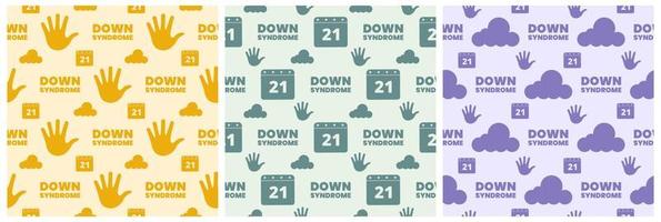 World Down Syndrome Day Seamless Pattern Design in Template Hand Drawn Cartoon Flat Illustration vector