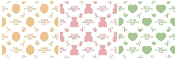 World Down Syndrome Day Seamless Pattern Design in Template Hand Drawn Cartoon Flat Illustration vector