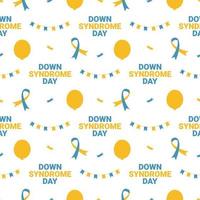 World Down Syndrome Day Seamless Pattern Design in Template Hand Drawn Cartoon Flat Illustration vector