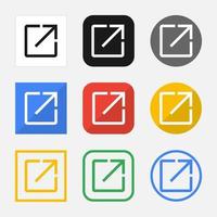 Set of Open In New icons for your web site or mobile app vector