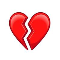 Broken red heart Large size emoji icon vector