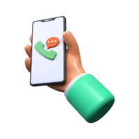 phone in hand 3d png