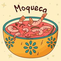 comida tradicional brasileña. moqueca. ilustración vectorial en estilo dibujado a mano vector