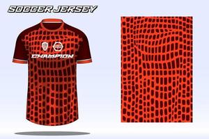 Soccer jersey sport t-shirt design mockup for football club vector